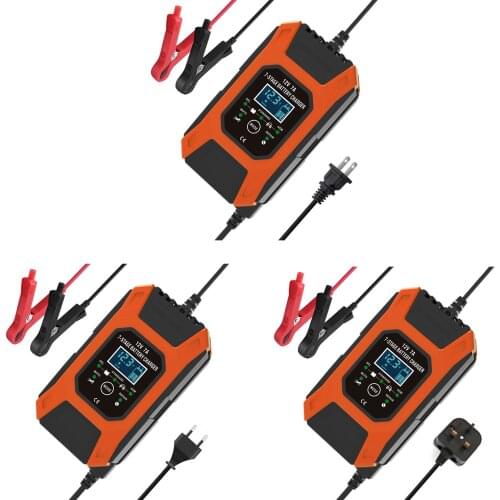 12V 7A 7 Stages Car Battery Charger Maintainer For Auto Motorcycle Charging Adapter Accessories Replacement Parts Drop Shipping