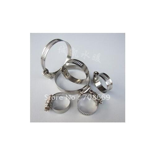 10pcs Stainless Steel Hose Pipe Adjustable Screw Bolt Clamps Ties Wrap 27-51mm