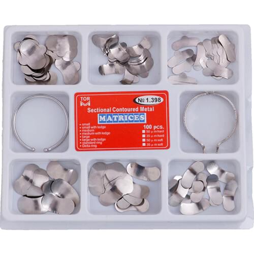 100Pcs/Pack Dental Matrix Sectional Contoured Metal Matrices Drop Shipping