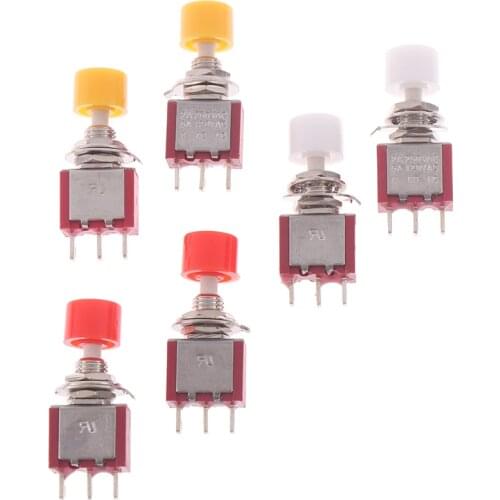 2pcs 3Pin C-NO-NC 6mm Mini Momentary Automatic Return Push Button Switch ON-(ON) 2A 250V AC/5A 120V AC Toggle Switch