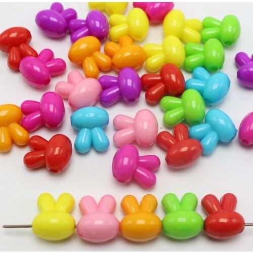 50 Mixed Bubblegum Color Acrylic Bunny Rabbit Head Beads 16mm Jewelry Making