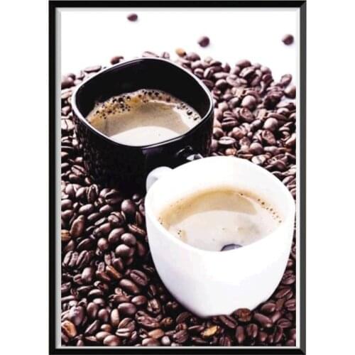 5D diamond painting full diamond coffee round diamond mosaic pattern home decoration DIY handmade