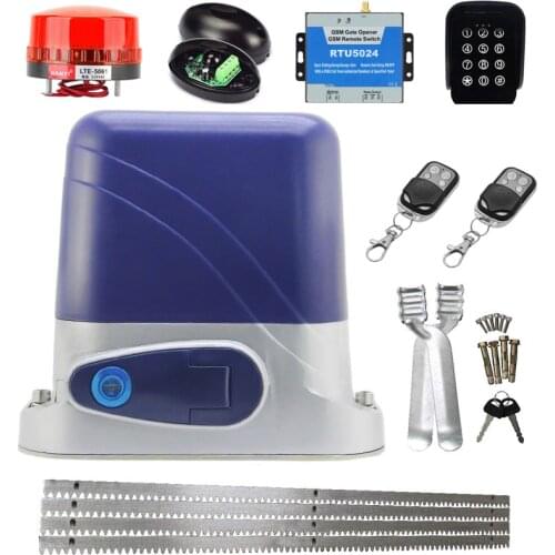 600KG Electric Automatic Sliding Gate Motor Engine Opener with 4M Steel Racks Remote Control Photocells Keyboard Warning Light