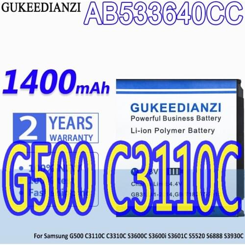 GUKEEDIANZI AB533640CC AB533640CU Battery for Samsung S3600C GT-S3600i S6888 S3710 S3930C S3601 S3601C S5520 S569 3200mAh