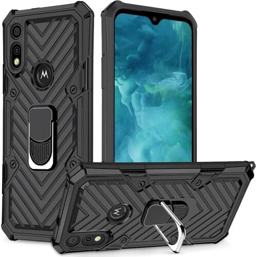 Heavy Duty Shock Absorption Cover Drop Tested Protective Case Kickstand with Ring Car Mount For Moto E 2020 Cases