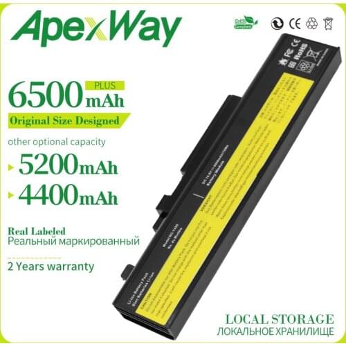 Apexway 6 cell 6500 mAh 11.1v laptop battery for Lenovo IdeaPad Y450 20020 4189 Y550 4186 Y550A Y550P 3241