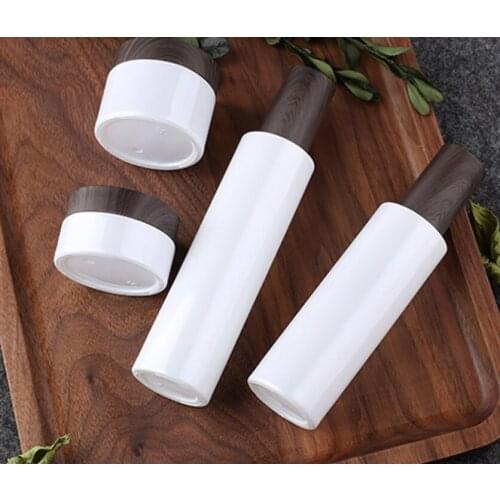 30/50/100/120ML white Empty glass bottle/Cream jar lotion pump Cosmetic Packing matt clean w black cap 50cc