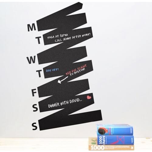 Free shipping New Creative Weekly Chalkboard Calendar Vinyl Decal Wall Stickers for home or office stylish modern decor