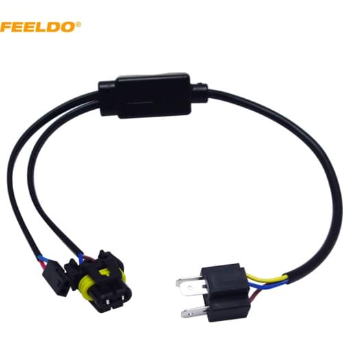 FEELDO 1Pc Simplified H4/9003/HB2 Hi/Lo Bi-Xenon HID Bulbs Relay Harness Wiring Controller #FD-4514