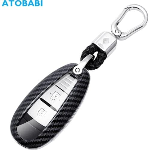 ABS Car Key Case Carbon Pattern Keychain Holder Remote Control Fobs Protector Cover For Suzuki Swift SX4 Vitara 2015 2016 2017
