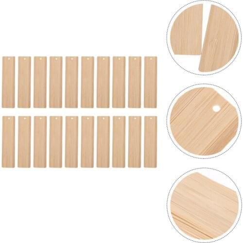 20pcs Wood Blank Bookmarks DIY Wooden Craft Unfinished Wood Tag