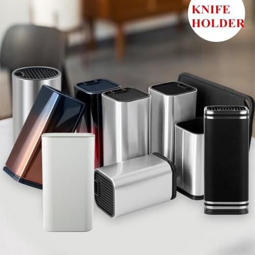 XYj Cutlery Kitchen Knife Holder Storage Supplies Stainless Steel Knife Block Stand Large Capacity Multifunctional Storage Seat