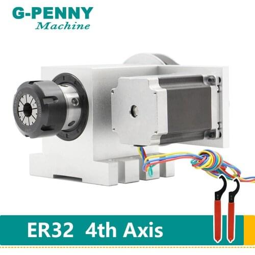 ER32 Chunk CNC 4th Axis CNC dividing head/Rotation Axis/A axis kit for Mini CNC router/engraver woodworking engraving machine