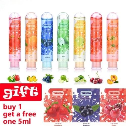 Fruit Edible Lubricant Strawberry/Cherry/Orange Flavor Water Based Body Massage Oil Lube Anal Lubricants for Women Plug Gel Toys