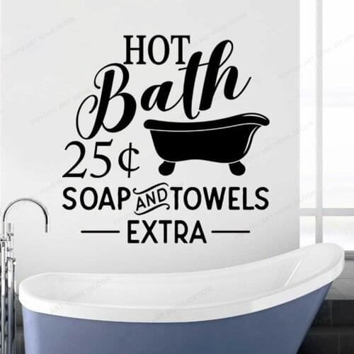 Hot Bath 25 Cents Soap And Towels Extra quote Wall Decal Bathroom Wall sticker vinyl removable HJ1212