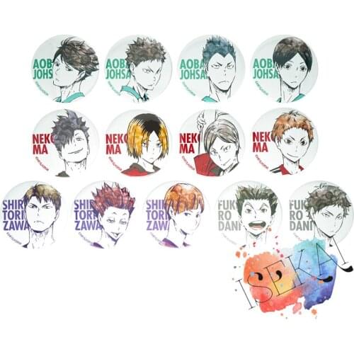 Haikyu!! Anime badge Oikawa Tooru Kuroo Tetsurou Satori Tendou Bokuto Koutarou Akaashi Keiji Haikyuu Metal Badge Brooch Pins