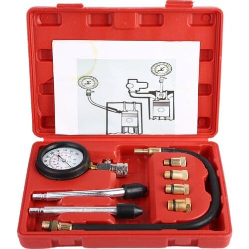 Gasoline Engine Compression Tester Auto Petrol Gas Engine Cylinder Automotive Test Kit Car Gauge Tester Kit Tool Set