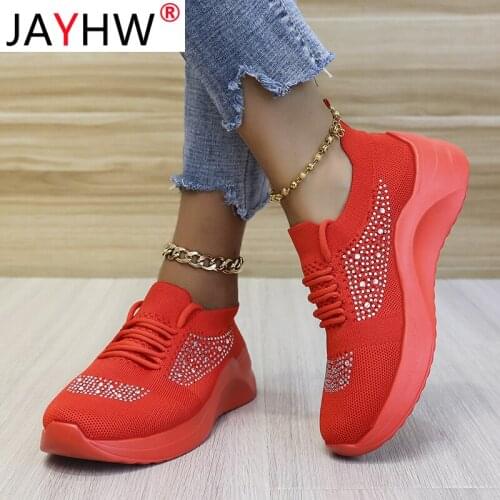 JAYHW New Sneakers Women Casual Breathable Sport Shoes Lace Up Loafers Ladies Sneakers Outdoor Walking Running Shoes Female