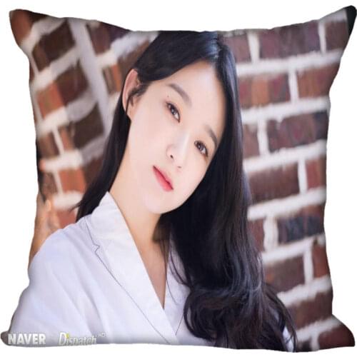 New Custom Kang Min Kyung Pillowcases Printed Square Silk Pillowcase Home Decorative zipper Satin Pillowcases (One Side)