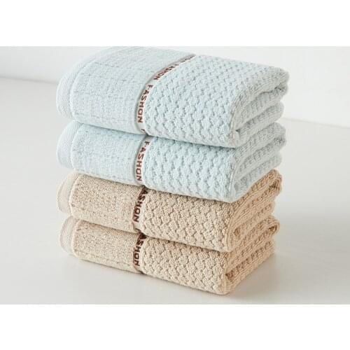 Pure Cotton Solid Color Face Towel For Adult And Child Fast Drying Travel Gym Sports Business Trip Soft Washcloth 33x73cm