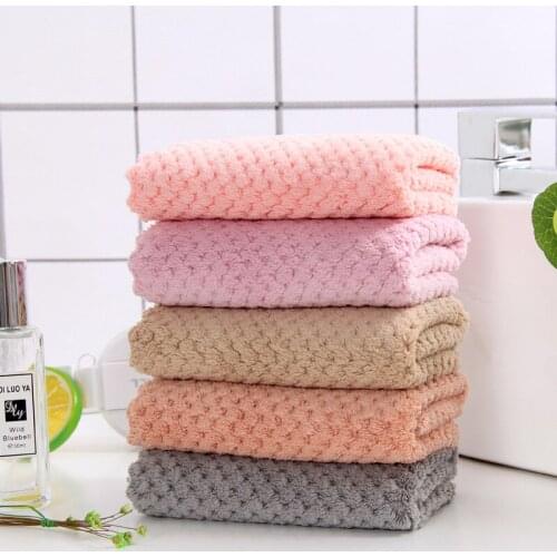 Microfiber pineapple grid plaid square towel custom household cleaning absorbent hand towels children saliva towels 5pcs