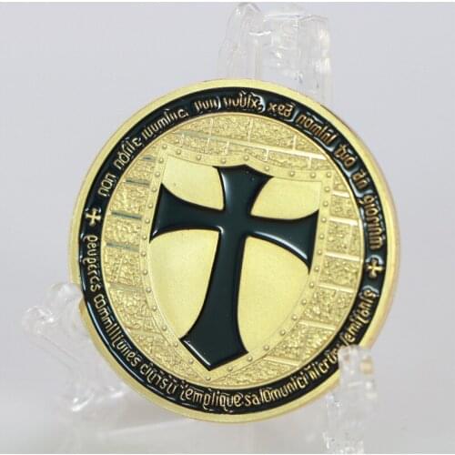 German Knight Cross Holy Shield Commemorative Coin Soldier Gold Coin Black Lucky Badge Ornament Commemorative Coins Gift
