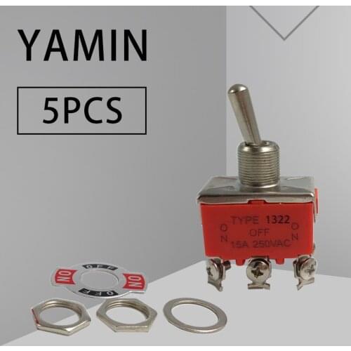 5pcs/lot E-SG-1321 DPST ON/ON Industrial Toggle Switches 1321/1322 Double pole single throw P125