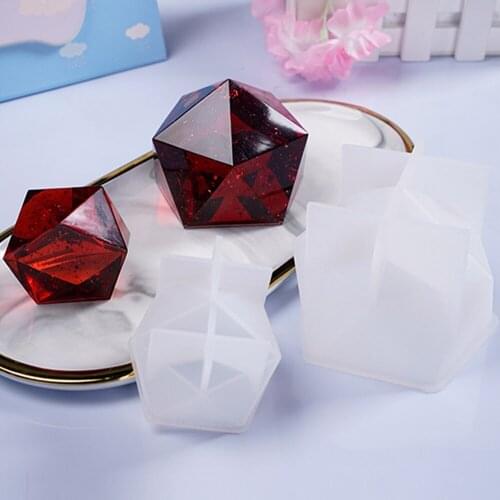 DIY Crystal Epoxy Mold Desktop Table Decoration Jewelry Large Multi-faceted High Mirror Resin Silicone Mould