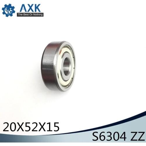 S6304ZZ Bearing 20*52*15 mm ( 2PCS ) ABEC-1 S6304 Z ZZ S 6304 440C Stainless Steel S6304Z Ball Bearings