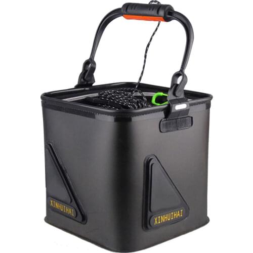 Fishing Bucket Box Folding Storage Container Carrier EVA with Handle for Outdoor LA