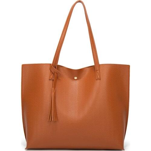 Tote Bag Fashion Tassel Female Bag European and Beautiful Style Handbag Wave Pattern Shoulder Bag High Capacity