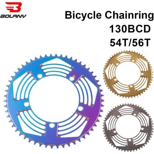 Bolany Ultralight 130BCD BMX Fold Bike Chainwheel Narrow Width Anti-Hanging Chain Plating Chainring 56T Gear Aluminum Alloy7075