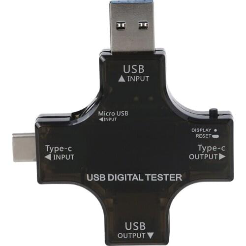 D08B USB C 4 in 1 Voltage and Current Teste Voltage Current Meter Ammeter Detector Type-C TesterPower Bank Charger Indicator