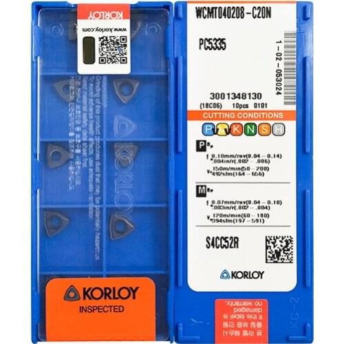 WCMT040208-C20N PC5335 100% KORLOY Original carbide insert with the best quality 10pcs/lot free shipping