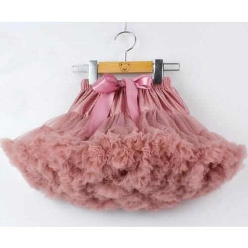 Kids Petticoat Skirt Girls Cake Tutu Skirts Solid Fluffy Tulle Princess Ball Gown Pettiskirt Kids Ballet Party Performance Skirt