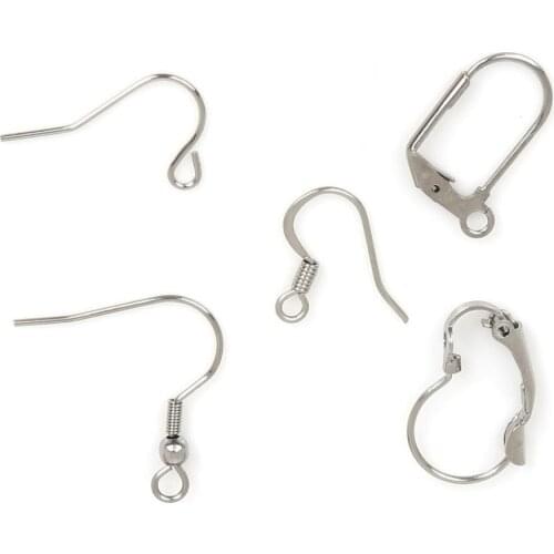 10-200Pcs 5 Shapes Stainless Steel Ear Hook Clasps Hooks Earring Findings Earwire For Jewelry Making Craft Supplies Accesorries