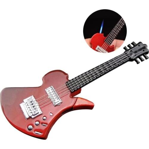 Cigarette Lighters 3 Color Smoking Creative Personality Guitar Shape Lighter Jet Flame Torch Portable Collectibles