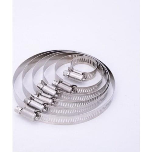 6-76 Pipe Clamps Genuine 304 201 316 Stainless Steel Hose Clips Car Fuel Pipes Clip Fixed Tool Worm Drive Durable Anti-oxidation