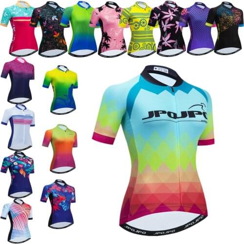 2021 Cycling Jersey Women Short Sleeve Racing MTB Bike Jersey Breathable Summer Cycling Shirt Pro Team Bicycle Clothing Ropa Mai