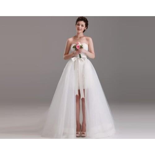 New Arrival Detachable Tutu Train Ribbons Belt Waistline A Line Floor Length Long Maxi Tulle Skirt White Wedding Skirts Women
