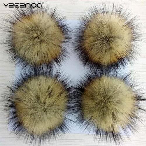 1Pc 10CM Fake Fur Hair Ball Pompom Faux Raccoon Huge Ball Fluffy Hat Bag Shoses Accessory Jewelry Sets