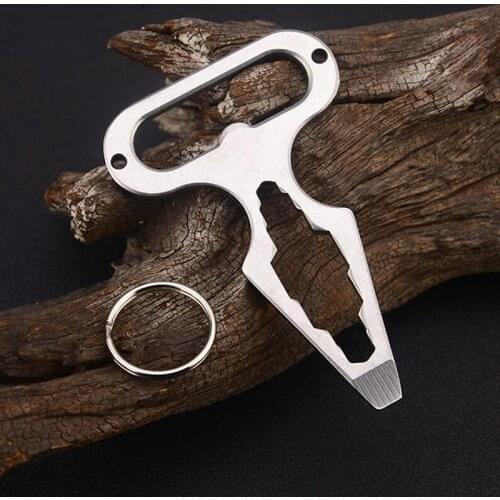 1pcs Multi Functional Self Defense Spiked Defense Outdoor Combined Wrench Stainless Steel Bottle Opener Camping Tool