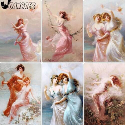 5D Diy French Beauty Diamond Painting Character Mosaic Kit Cross Stitch Embroidery Hand-Inlaid Wall Decoration Accessories