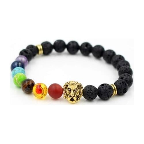 8mm uyh34 Chakra Healing Balance Reiki Buddha Prayer Yoga elastic adjusted Punk Charm nature stone bead Bracelet