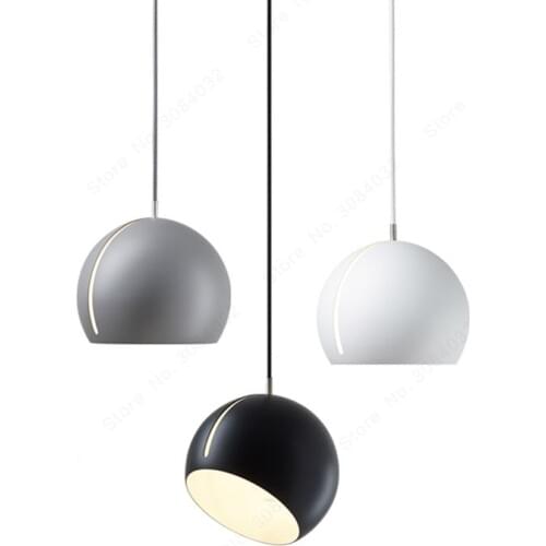 BDBQBL Hemisphere Pendant Lights Postmodernism Northern Europe LED Pendant Lamp AC 90-260V Bedroom Parlor Study Hanglamp