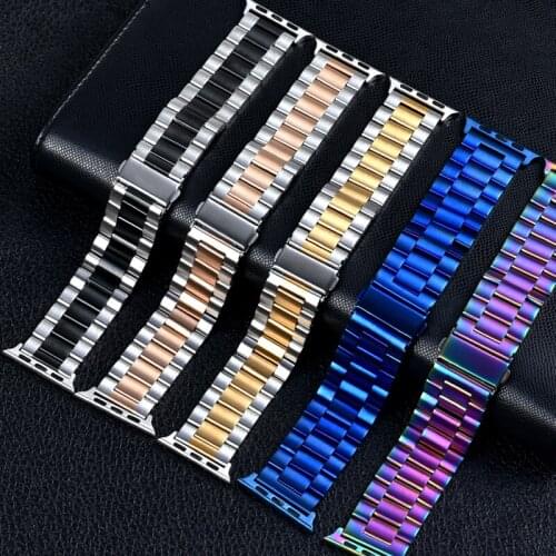 Stainless Steel Strap For Apple Watch 42mm 38mm 1/2/3/4 Metal Watchband Bracelet Band For Iwatch Series 4 5 6 Se 44mm 40mm