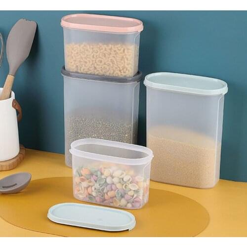 Household Transparent Storage Jars With Lid Grain Dispenser Cereal Container Storage Box Kitchen Organizer Dry Goods Boxes