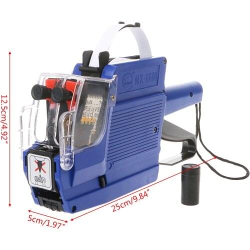 MX-6600 10 Digits Two-line Labeller Price Tag Label 2 Lines For Retail Store Pricing Tag Display Tool + Ink Roller B36C