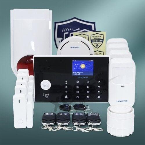 HOMSECUR Wireless&Wired 4G WIFI Home House Alarm System+PIR+Door Sensor