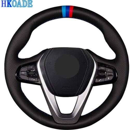 HKOADE DIY Black Artificial Leather Car Steering Wheel Cover For BMW G30 530i 540i 520d 530e 2016-2018 G32 GT 630i 630d G01 X3
